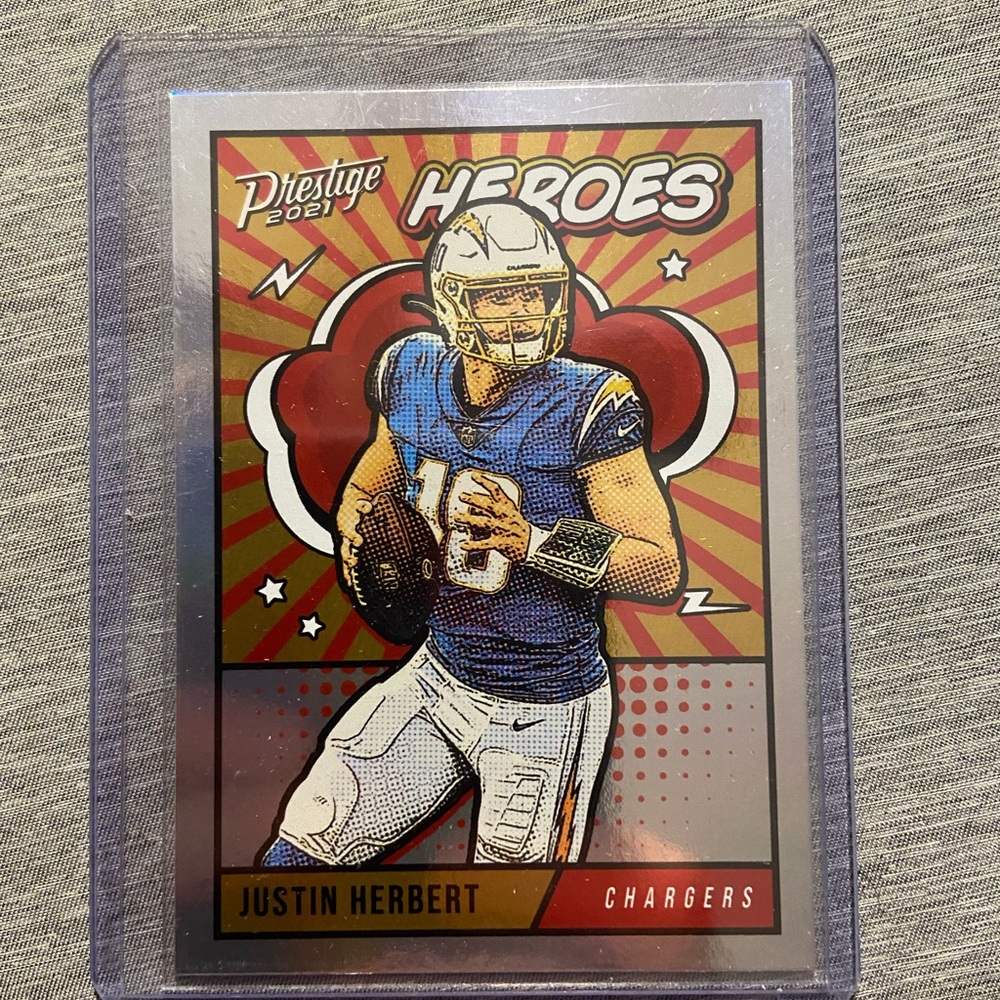 Justin Herbert Los Angeles Chargers 2021 Panini Prestige Heroes Card HE-4